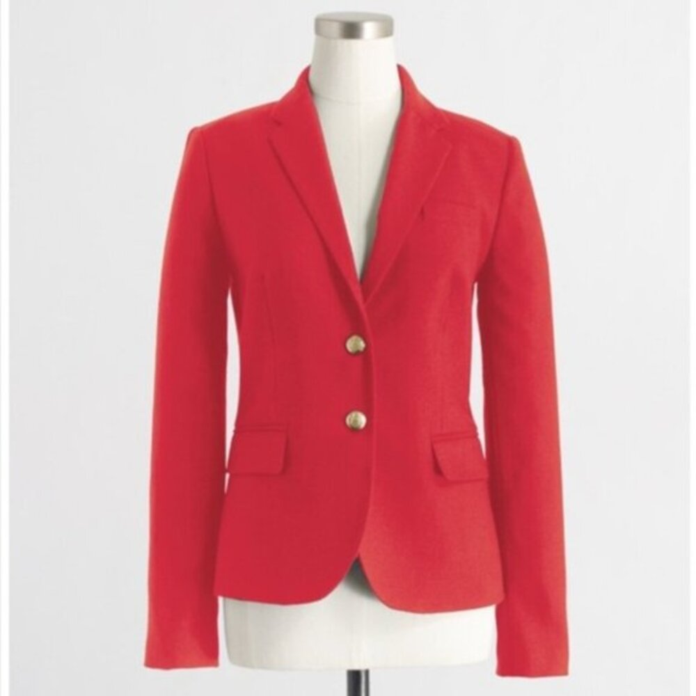 J. Crew Factory Wool Blend Schoolboy Blazer Jacket in Red Size 6